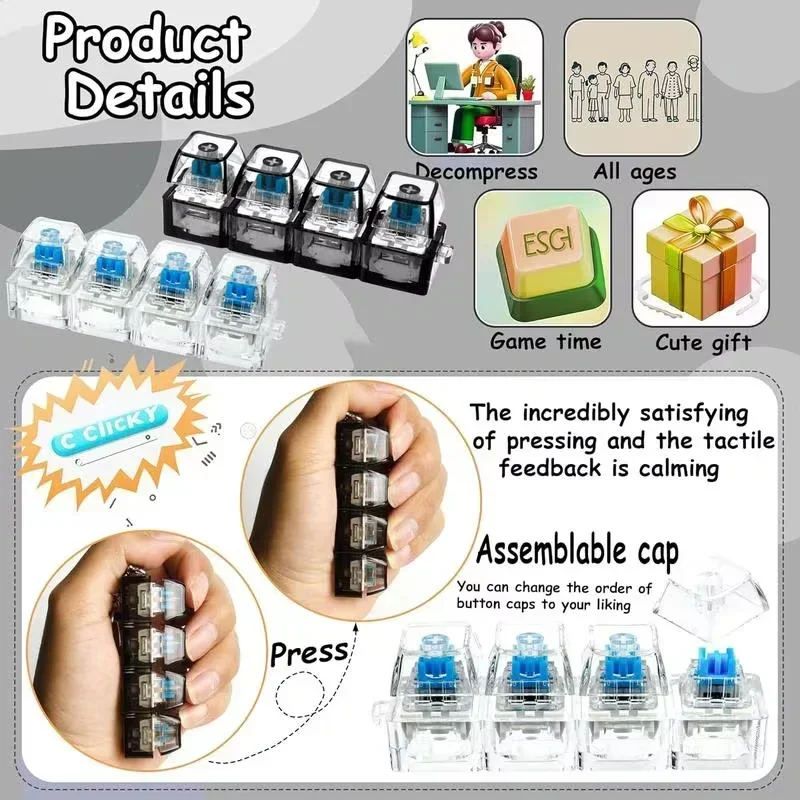 Office Tech And Gadgets - 1pcs LED Keyboard Keycap Stress Relief