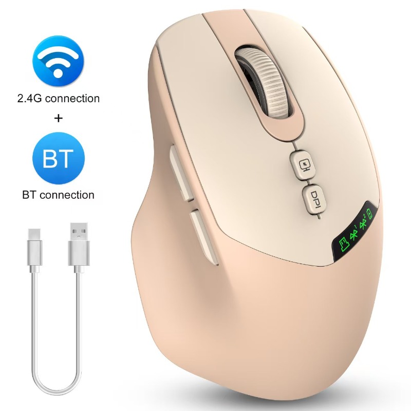 Ergonomic Mouse Vertical - Dual Mode Wireless Mouse Bluetooth 2.4G