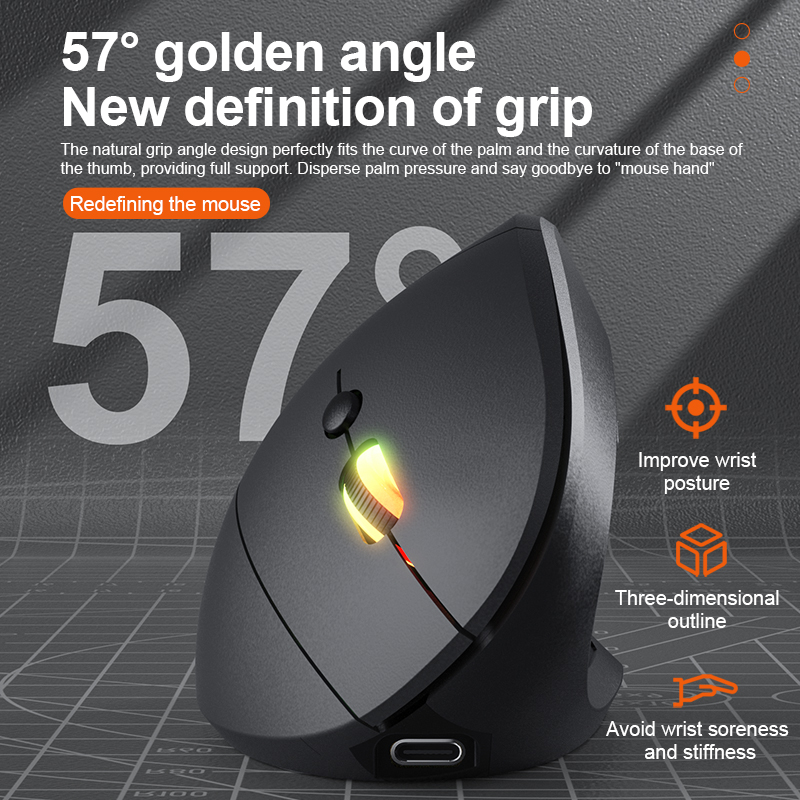 2.4GHz Bluetooth Wireless Mous - Ergonomic Mouse Vertical recension och pris