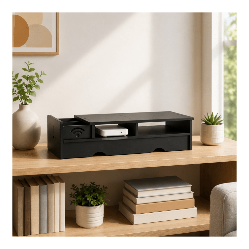 Black Matte WiFi Router Storag - Office Tech And Space recension och pris