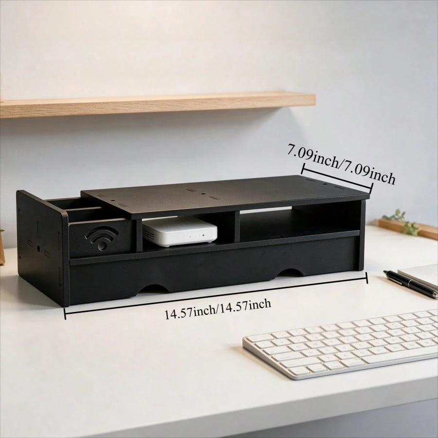 Black Matte WiFi Router Storag - Office Tech And Space recension och pris