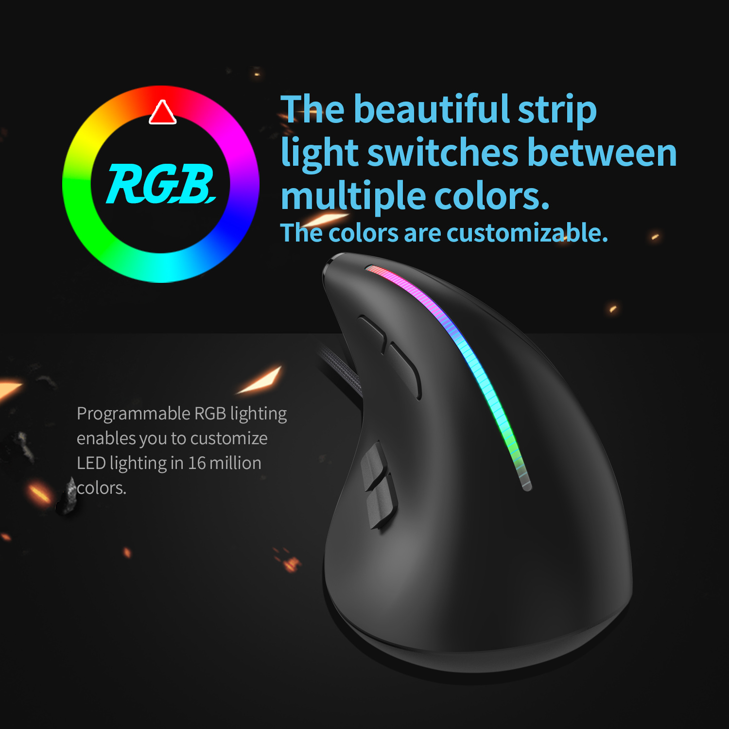 JOMAA Wired Gaming Mouse RGB V - Ergonomic Mouse Vertical recension och pris