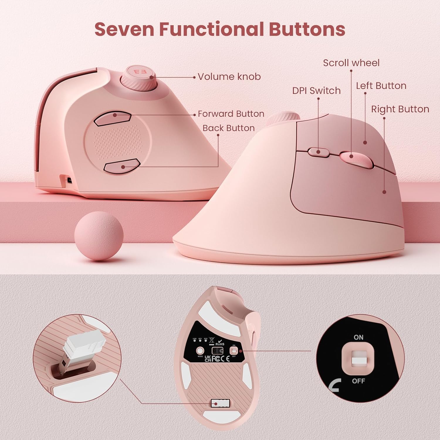 Seenda Ergonomic Bluetooth 2.4 - Ergonomic Mouse Vertical recension och pris