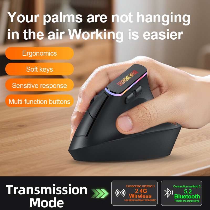 Portable Vertical Wireless Mou - Ergonomic Mouse Vertical recension och pris