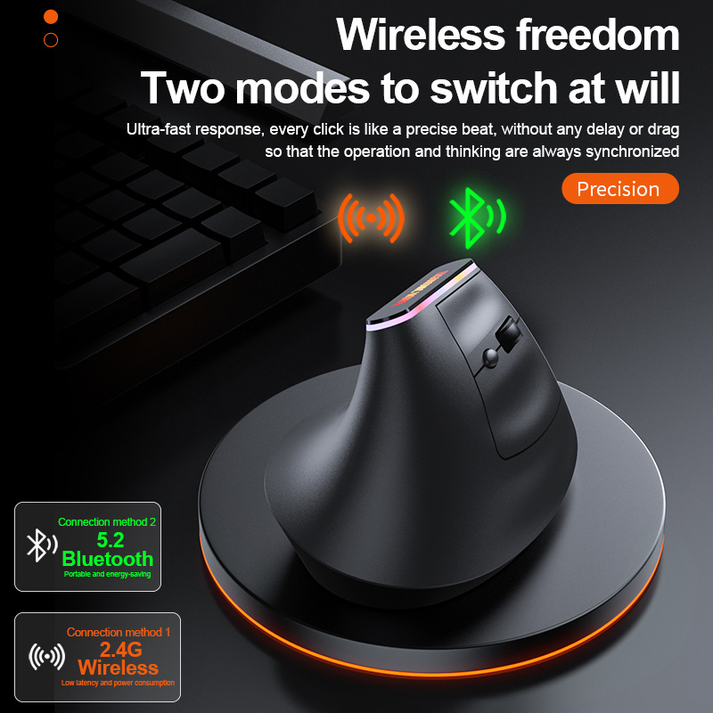 Portable Vertical Wireless Mou - Ergonomic Mouse Vertical recension och pris
