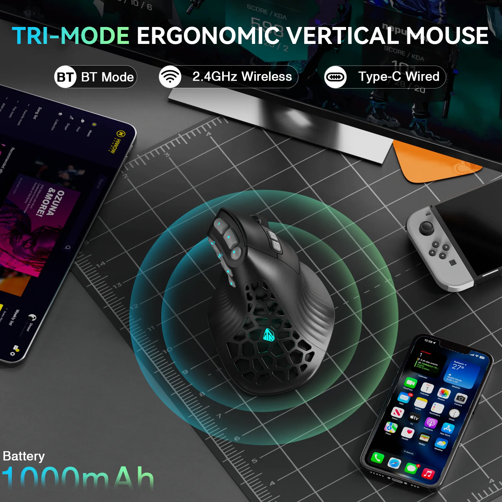 SOLAKAKA E9 Pro MMO Vertical M - Ergonomic Mouse Vertical recension och pris