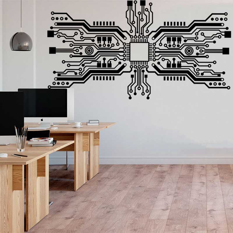 Circuit Board Chip Wall Sticke - The Office It Tech recension och pris