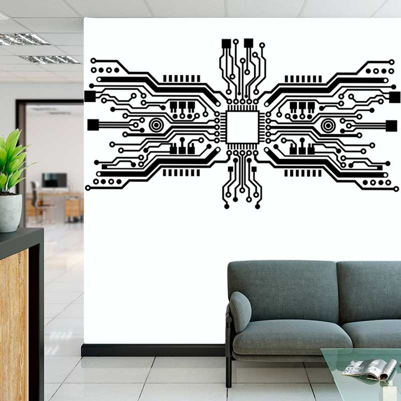 Circuit Board Chip Wall Sticke - The Office It Tech recension och pris